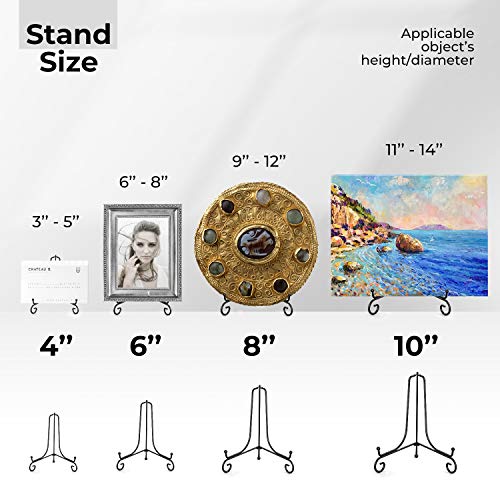 8-Inch Metal Plate Display Stand - Decorative Easel Holder (2 Pack)