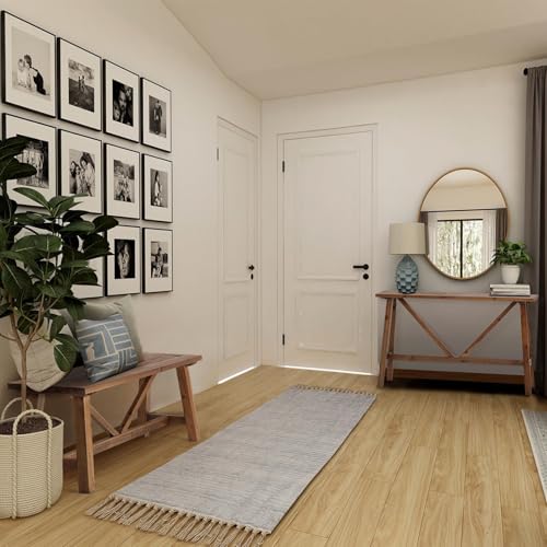 43-Inch Solid Wood Farmhouse Bench, Rustic Narrow Entryway Seat