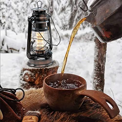 Vintage LED Lantern - Battery Operated Metal Hanging Light