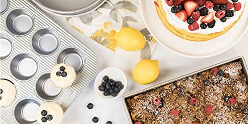 USA Pan Bakeware Nonstick Quarter Sheet Pan Set with Silicone Mat - Perfect for Baking