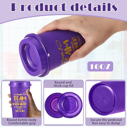 FillTouch 12 Pcs Bright Color Reusable Coffee Cups with Leak Proof Lids - Office Gifts