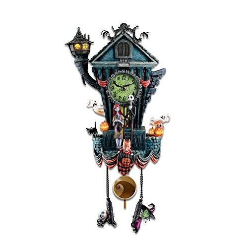 Nightmare Before Christmas Musical Cuckoo Clock, 21-Inch Light-Up Wall Decor