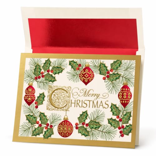 Masterpiece Studios Antique Christmas 15-Count Card Box with Gold Foil Envelopes (7.87 x 5.62)