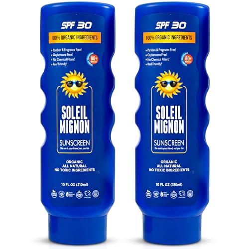 Soleil Mignon 2-Pack Travel Discreet Sunscreen Flask 10oz Leakproof Liquor Bottles with Funnel