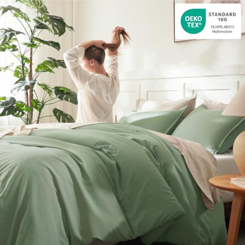 Sage Green King Comforter Set - 3 Piece Lightweight Down Alternative Bedding