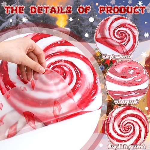 Large Christmas Wall Decals - 4 Sheets Candy Cane Holiday Stickers Removable