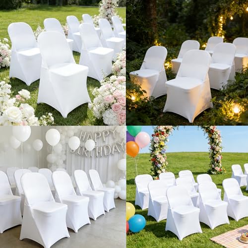 40PCS Waterproof Folding Chair Covers - Stretch Spandex for Events