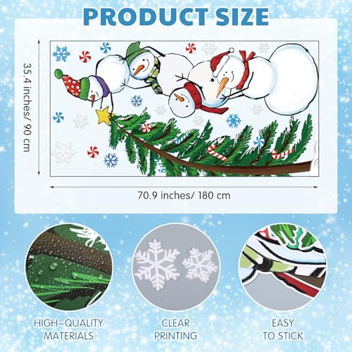 Fuutreo Christmas Door Decor Snowman Stack Tree Snowflake Candy Cane (Hand-Painted), Indoor/Outdoor