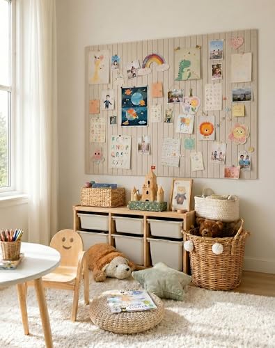 12-Pack Felt Bulletin Board Tiles, Modular Wall Pin Board Set, 48x36 Inch