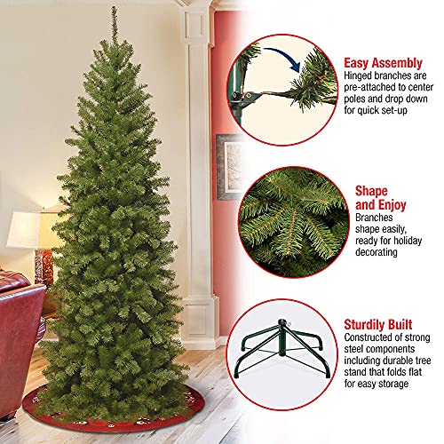 6.5ft Artificial North Valley Spruce Slim Christmas Tree - Pre-Lit Holiday Decor