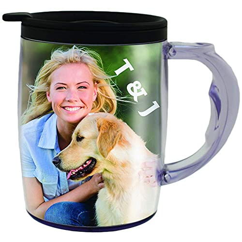 PixMug 15 oz Photo Mug with Spill-Proof Top - Customizable Picture Gift