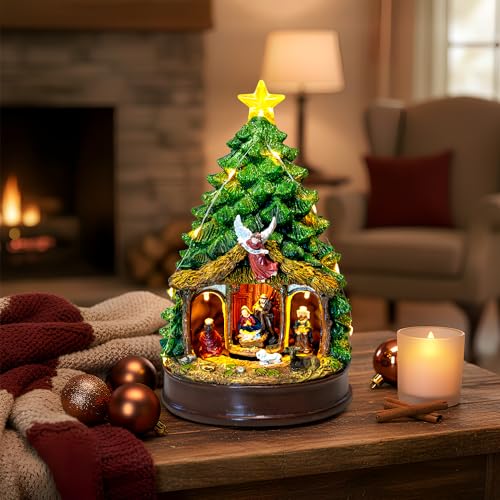 Lighted Animated Nativity Scene - Musical LED Christmas Tabletop Figurine