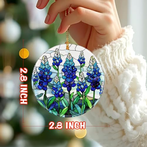 DUJITODOH Texas Bluebonnet Wildflowers Christmas Ornament - Festive Holiday Decor