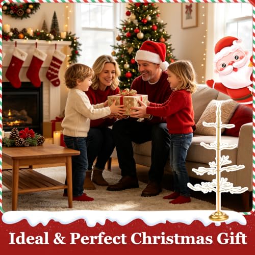 Gold 4-Tier Ornament Display Tree - Tabletop Metal Christmas Stand by XUEMEKO