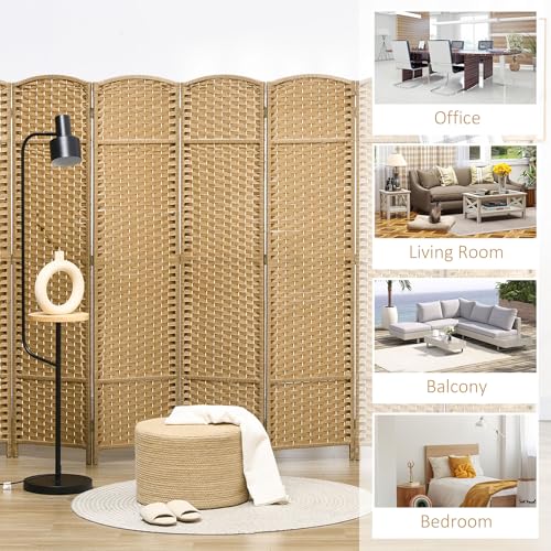 8-Panel Folding Room Divider, 5.6ft Tall Freestanding Privacy Screen