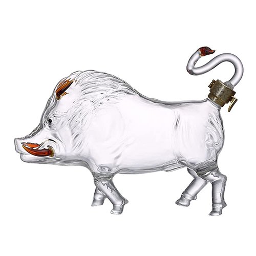 NF Animal Wine Decanters 1000ML Wild Boar Whiskey Decanter Glass Liquor Decanter For Scotch Vodka Whiskey Scotch Rum Tequila White