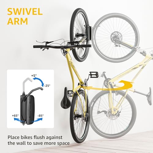 Swivel Bike Wall Mount Vertical Rack for Garage 2 Pack Gray