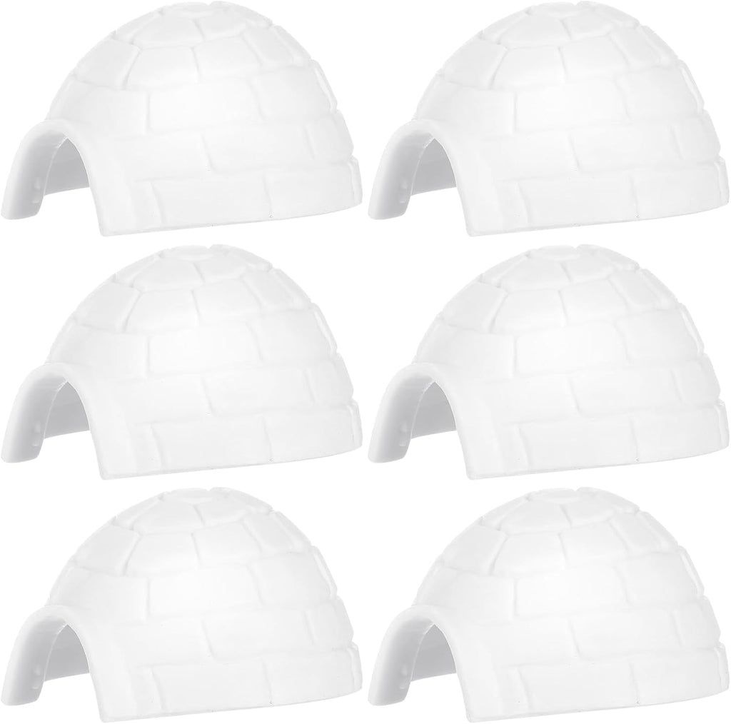 Skiennix Mini Igloo Toys - Lifelike Arctic House Models for Kids | 6-Piece Dollhouse Decor Set