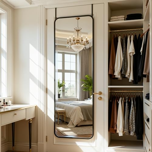 48x14 Inch Full Length Mirror, Over-the-Door or Wall Mounted Floor Mirror