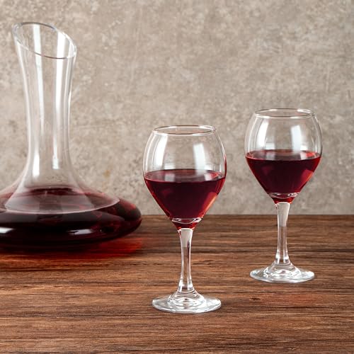 Restaurantware Vetri 10.75oz All Purpose Wine Glasses - Pack of 6, Lead-Free, Dishwasher Safe, Long Stem for Red & White Wines