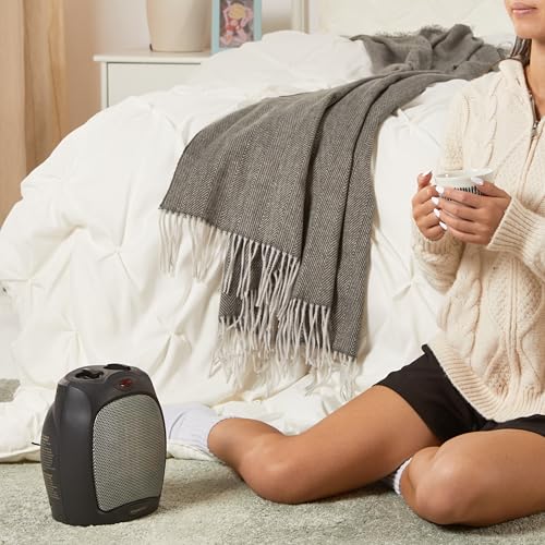 Ceramic Space Heater 1500W Portable Indoor Heating with Thermostat Black