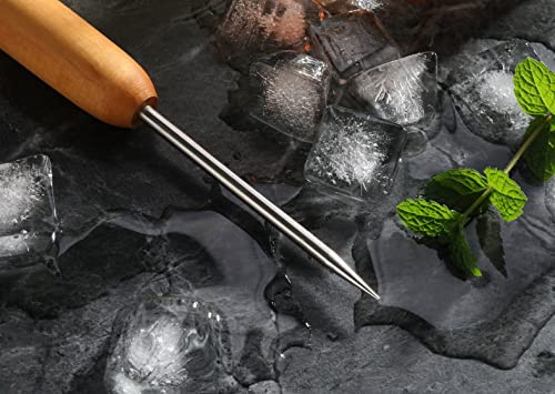 Carbon Steel Ice Pick with Hardwood Handle - 7.5 Inch Bar & Kitchen Ice Breaker