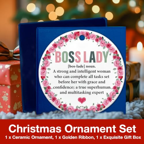 Thank You Boss Lady Ornament - Multi-Color Ceramic Christmas Keepsake Plaque
