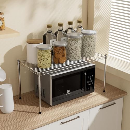 1-Tier Steel Wire Shelving Unit Organizer, 30-Inch Wide, 2-Pack