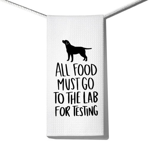 DYJYBMY All Food Must Go to The Lab for Testing, Funny Kitchen Towels, 100% Cotton, Highly Absorbent,Kitchen Decor Towel, Neighbor Gifts, Housewarming Gifts for Friend