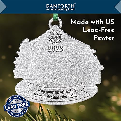 Danforth 2023 Handcrafted Pewter Christmas Ornament Reindeer Scene