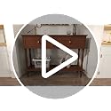 47-Inch Mid-Century Console Table with 2 Drawers and Open Shelf, Brown