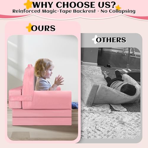 Unicorn Foldable Kids Sofa Bed, Washable Toddler Chair for Play and Naps