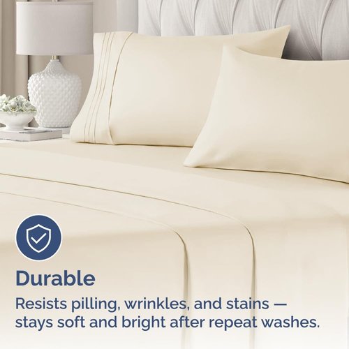 King Standard Pillow Cases - Soft Hotel Quality Pillowcase Covers for All Ages | 4-Piece Set in Off White
