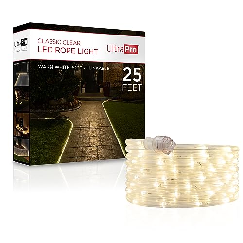 25ft Warm White LED Rope Lights - Indoor & Outdoor Accent Lighting