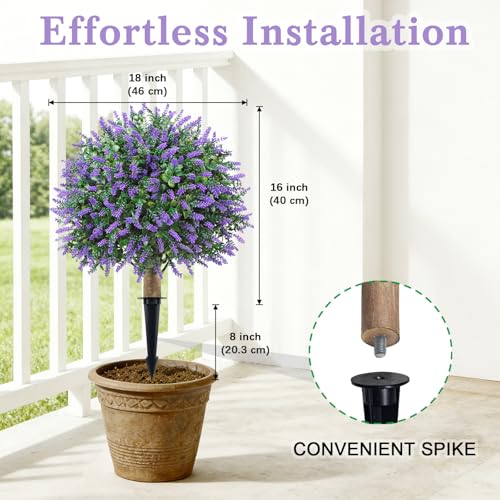 24-Inch Artificial Boxwood Topiary Trees, UV-Resistant Faux Plants (2-Pack)