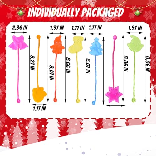 50PCS Christmas Sticky Hands Toys Kids Party Favors Stretchy & Squishy Stocking Stuffers