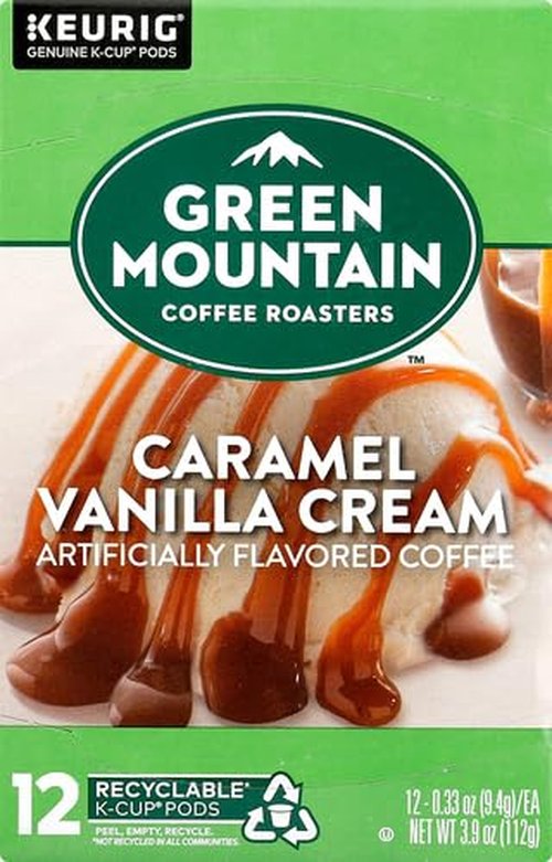 Green Mountain Coffee Roasters Caramel Vanilla Cream K-Cup Pods - Light Roast Coffee, 12 Count