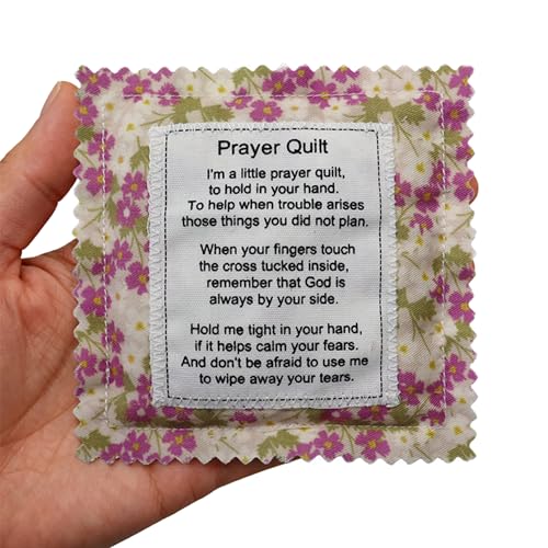 Mini Prayer Quilt with Cross - Handcrafted Spiritual Keepsake