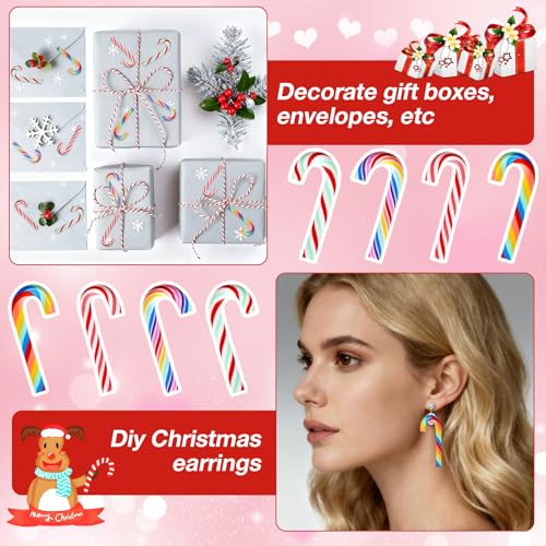 GlyinnHe 60 Mini Candy Canes for Christmas Crafts DIY Decor Ornaments