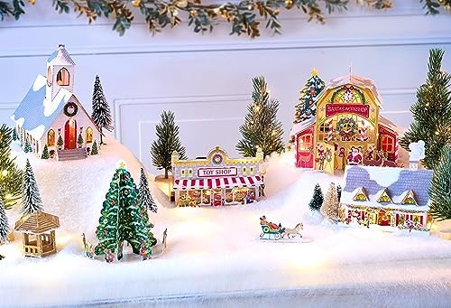 3D Pop-Up Christmas Village Church Tabletop Decor & Keepsake Card