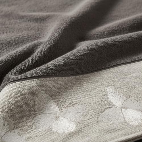 Embroidered Butterfly Fingertip Towels - 100% Cotton Velour, Set of 2