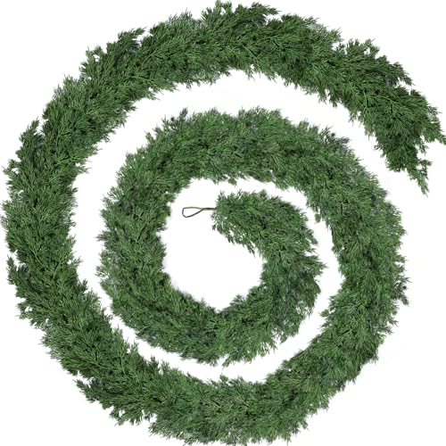 Tulvend 16ft Real Touch Pine Garland Christmas Decor Faux Greenery