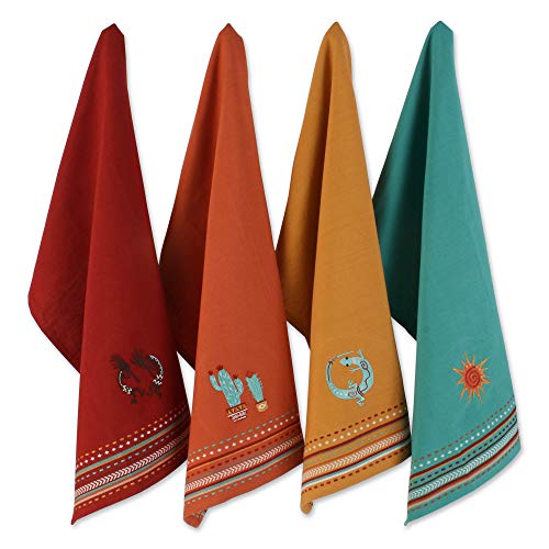 Southwest Stripe Cotton Kitchen Dishtowel Set, 18x28 Inch, 4-Piece