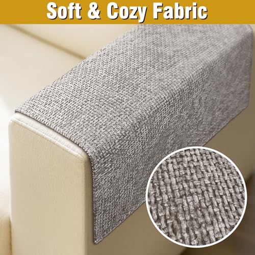 Waterproof Sofa Arm Covers - Non-Slip Couch Armrest Protector (Set of 2, 24" x 20")