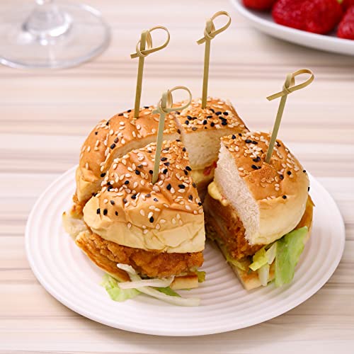 200 PCS Bamboo Knot Cocktail Picks, 4.7-Inch Appetizer & Fruit Skewers