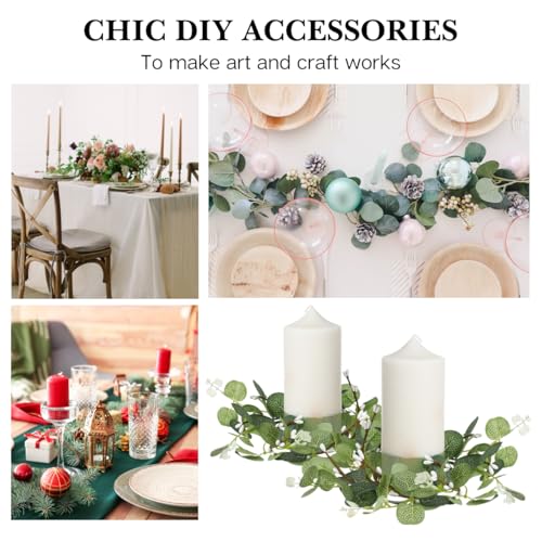 Small Eucalyptus Candle Wreaths, 9.4-Inch Greenery Rings - Set of 4