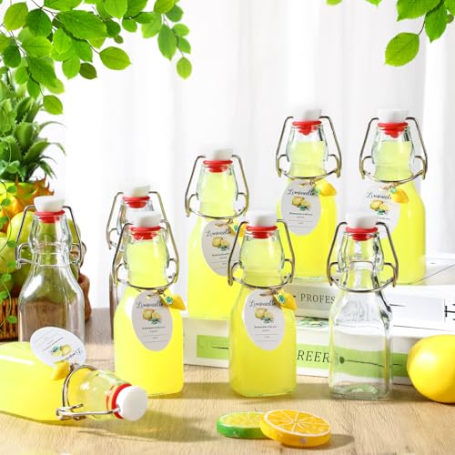 4oz Mini Lemon Flip-Top Glass Bottles – 20-Count Set, Skybooly