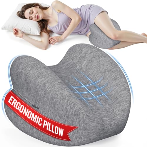 Ergonomic Knee Pillow for Side Sleepers - Memory Foam Support
