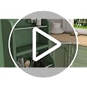 43-Inch Tall Pantry Storage Cabinet with 4 Doors and 6 Door Shelves, White