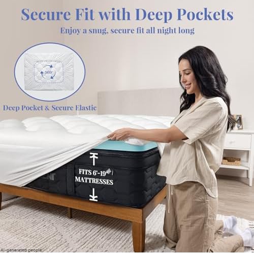OhGeni Cooling 4 Inch Twin XL Dual Layer Mattress Topper, 2 Gel